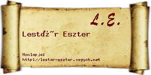 Lestár Eszter névjegykártya